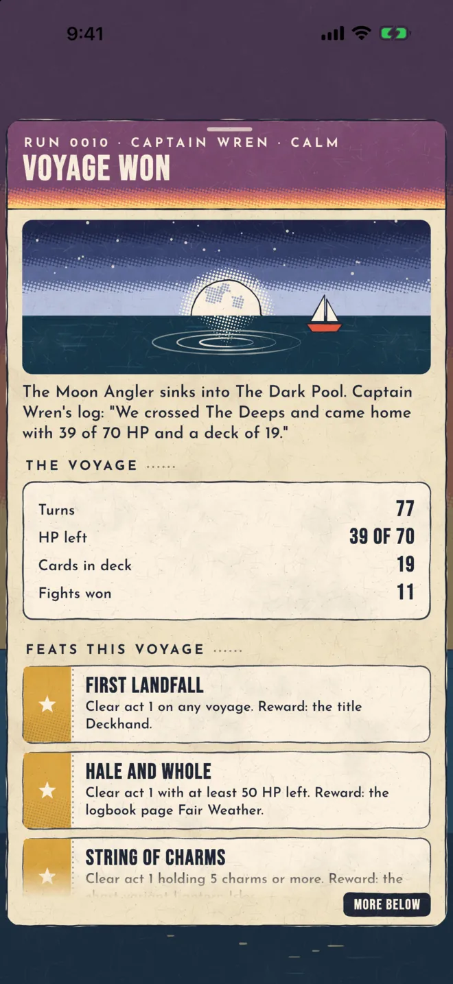 The Voyage won screen after The Moon Angler sinks