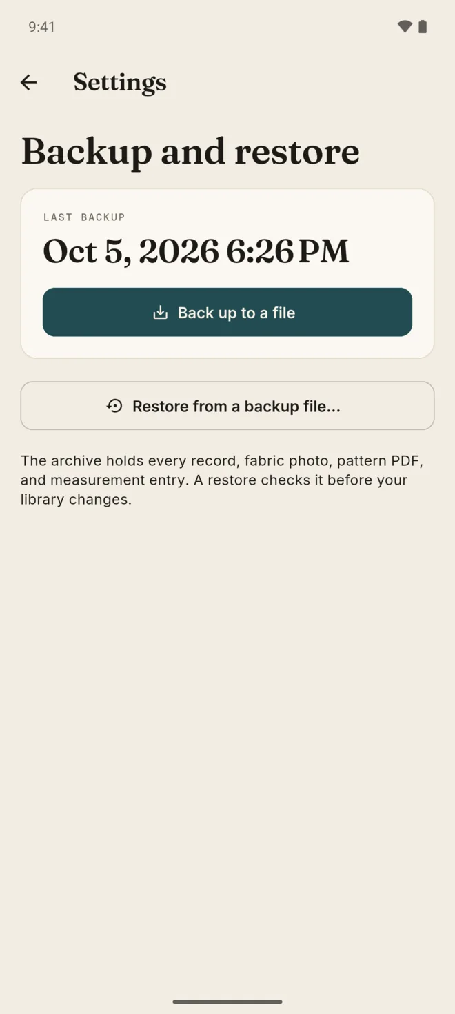 Android: backup and restore