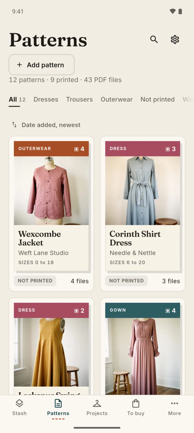 Android: pattern covers